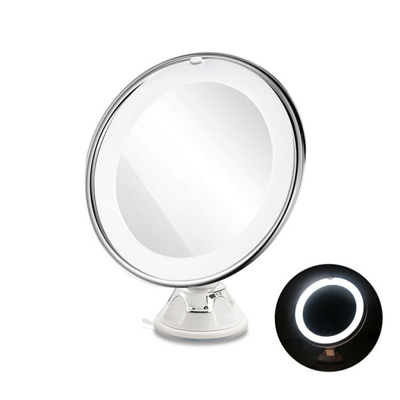 MLINS  8 Inch Magnification Makeup Mirror Magnified Table Portable Files White
