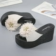 thumbnail image 4 of OAVQHLG3B Dress Sandals for Women Sandals Women Casual Peep Toe High Chunky Wedge Heels Shoes Exquisite Flowers Slippers, 4 of 5