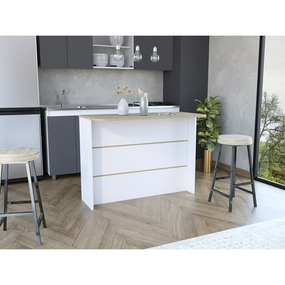 Spacious Kitchen Island With Storage In White Color For Effective Organization