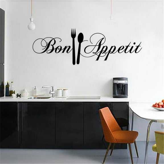 Clearance Sale!Kitchen Wall Art, Wall Decal, Room Decor, DIY Fork Removable Wall Decal, Family Home Sticker, Bon Appetit Quotes Stickers, 3D Acrylic Mirror Wall Decals, Vinyl Decals Stickers