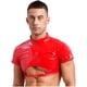 thumbnail image 3 of Top corto ajustado con cremallera para hombre, Top de charol con cuello alto, ropa para discoteca, ropa de dormir de manga corta con hebilla recortada en la espalda para Bar Fiesta Disco, 3 of 5