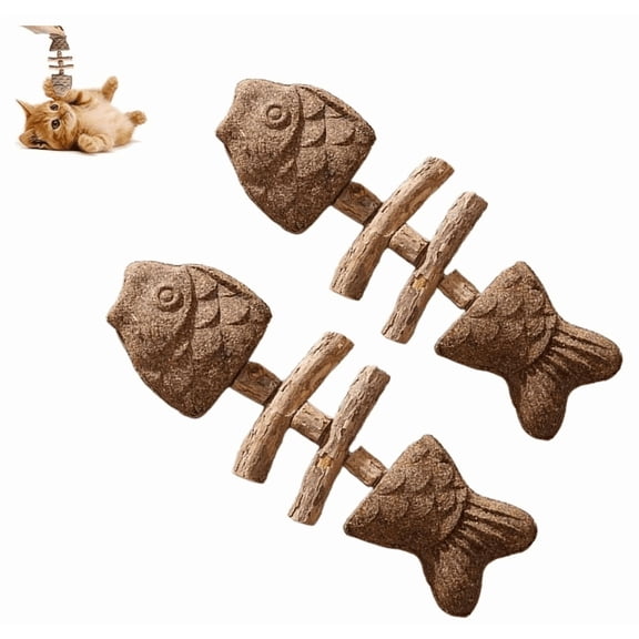 Purrident - Fix Your Cat's Dental Health, Creative Fish Bone Cat Toy - 2Pcs(B)