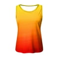 thumbnail image 4 of Tank Tops for Women Camisole Crewneck Sleeveless Print Loose Fit Blouse Vest Undershirt,Orange,L, 4 of 5