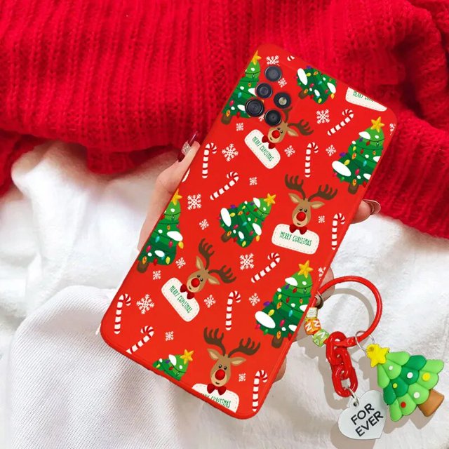 Christmas 3D Reindeer Santa Claus Tree Hat Case For iPhone X XR For iPhone XS Max Snowman 3D Key Chain Tpu Cover