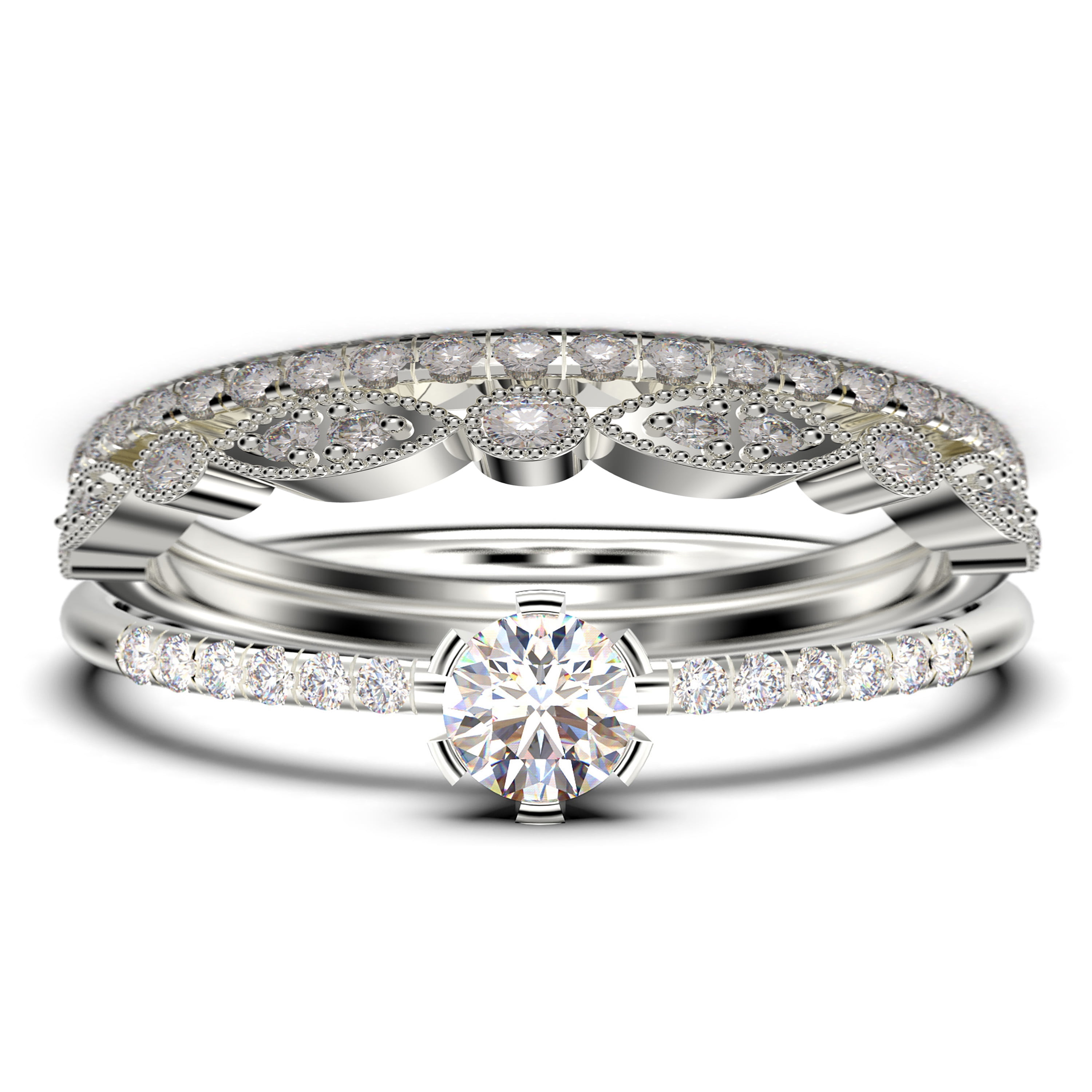 Details about   Ladies Solid 925 Sterling Silver Brilliant White Sapphire 2 Row Eternity Ring 