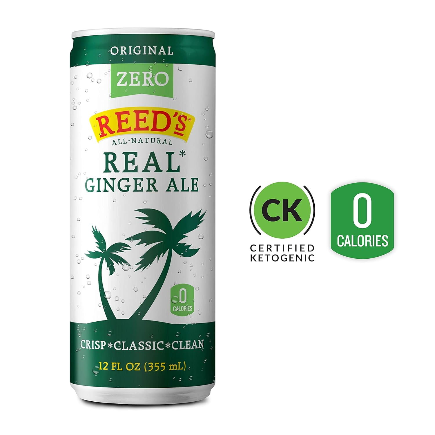 (Pack of 6) Reed's Zero Sugar Ginger Ale Soda, 12 fl oz