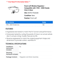thumbnail image 2 of Front Left Window Regulator - Compatible with 1996 - 2000 Honda Civic 4-Door 1997 1998 1999, 2 of 2