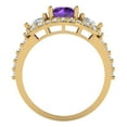 thumbnail image 4 of Clara Pucci 14K Yellow Gold 2.16ct Amethyst Three-Stone Ring for Women, 4 of 8
