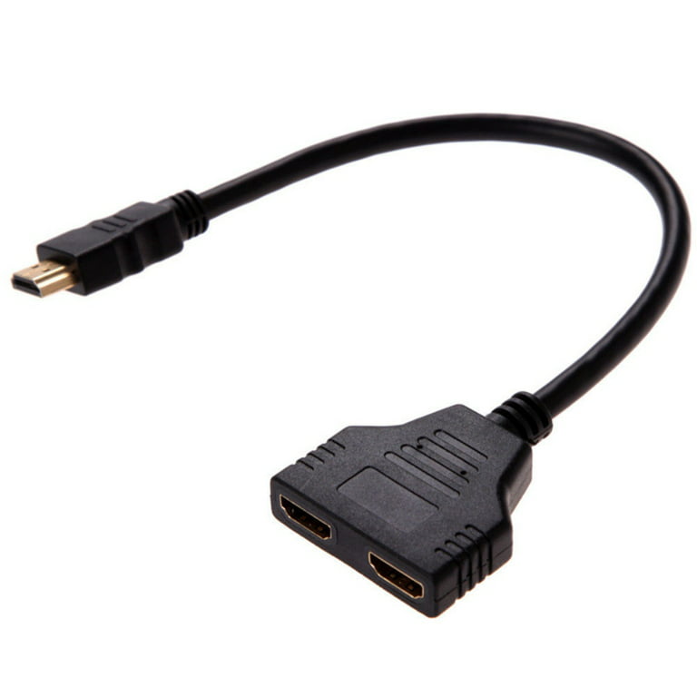 câble HDMI Splitter, 1080p HDMI mâle vers Double HDMI Femelle de 1 à 2  Voies Splitter câble Adaptateur convertisseur pour lecteurs de  DVD/HDTV/Moniteur LCD et Les projecteurs