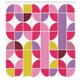 thumbnail image 2 of Ambesonne Retro Shower Curtain, Pop Art Funky Geometric Art, 69"Wx70"L, White Pink, 2 of 4