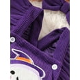 thumbnail image 4 of Suealasg Halloween Baby Girls Overalls Infant Girls Fall Clothes 3 6 12 18 Months Sleeveless Ghost Print Romper Bodysuit Playsuit Headband, 4 of 7