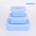thumbnail image 1 of Folding Silicone Lunch Box Portable Bento Box Food Storage Container with Airtight Lids Stackable Food Silicone Container 350ml500ml1200mlBlue 1, 1 of 6