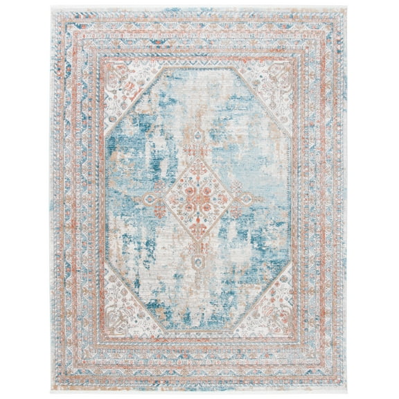 SAFAVIEH Shivan Malandra Medallion Area Rug, Blue/Grey, 8' x 10'