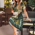thumbnail image 3 of Balery Largemouth Bass jumps out of water Vestidos sueltos de manga corta para mujer, vestidos de verano 2025, vestidos casuales de corte A con vuelo., 3 of 6
