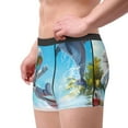 thumbnail image 2 of Vsdgher Astronaut Tropical Dolphin Pattern Men's Boxer Brief Underwear,Soft Funny Underwear for Men-Small, 2 of 5