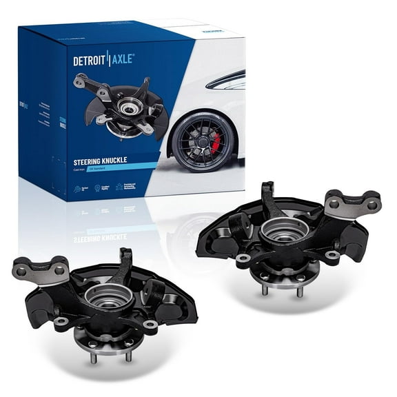 Detroit Axle - Front 2pc Steering Knuckles for 2007-2009 Toyota Camry, 2 Steering Knuckles with Wheel Bearing Hubs Assembly 2007 2008 2009 2010 2011 Replacement