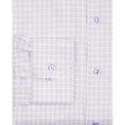 Eton Contemporary Fit Check Cotton Dress Shirt in Light/Pastel Purple Size 15.5