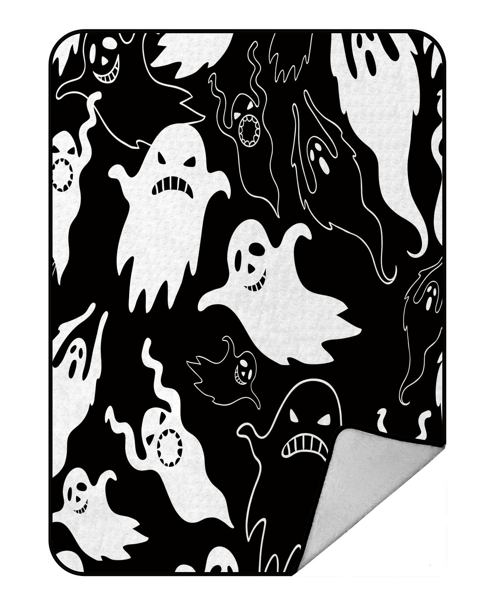 PHFZK Halloween Theme Blanket, Halloween Dask Night Scary Ghosts Black