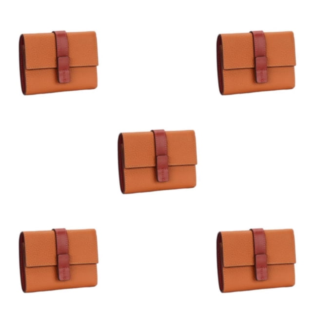 Monedero de cuero Minnieouse para mujer tarjetero Rectangular con tres pliegues y cremallera billetera con compartimento para efectivo Type2 NO2