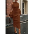 thumbnail image 3 of Conjunto de 2 Piezas para Mujer PRETTYGARDEN Vestido Maxi de Punto XL Caramelo, 3 of 7
