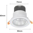thumbnail image 4 of Paquete de 2 Focos LED Castrables, Lámpara de Techo Castrable COB de 3W, CA 220-240V, Blanco Frío 6000K, Ángulo de Ajuste 30°, IP44, Recorte 75-80mm, para Sala de Estar, Baño, Cocina (Negro) [Clase d, 4 of 5