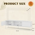 thumbnail image 3 of CZMDZH TV Stand for 65 Inch TV, Mid Century Modern Entainment Center with 2 Storage Cabinets & Open Shelf, TV Console Table Media with Metal Legs for Living Room, Bedroom, White, 3 of 16
