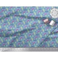 thumbnail image 3 of Soimoi Moss Georgette Fabric Selfie Text & Stripe Printed Fabric 1 Yard 42 Inch Wide, 3 of 3