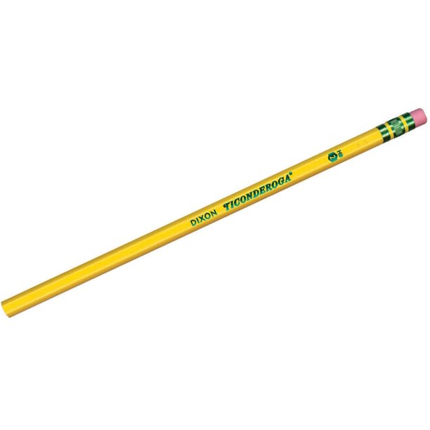 Ticonderoga 13882 Pencil With Eraser, NO 2, Woodcase