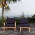 thumbnail image 5 of Modern Contemporary Urban Design Outdoor Patio Balcony Garden Furniture Lounge Chair Set, Wood, Navy Blue Natural, 5 of 6