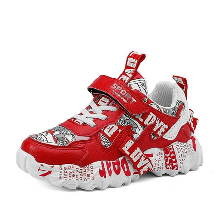 

Eashi Little/Big Kids Athletic Basketball Sneakers Running Shoes Suitable for Boys Red