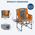 thumbnail image 3 of Folding Camping Chair with Side Table & Drink Holder - Portable Rocking Directors Chair for Adults, Orange, Durable Armrests & Comfortable Backrest - Perfect for Beach, Fishing, Sports Events, 3 of 7