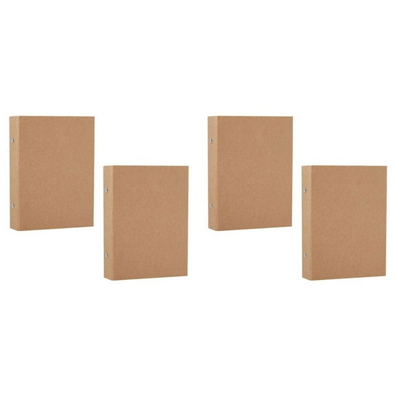 4Pcs A5 Refillable Ring Binder,A5 Kraft Paper Binder Tray with 2 Rings to Add Loose Sheets,A5 Folders