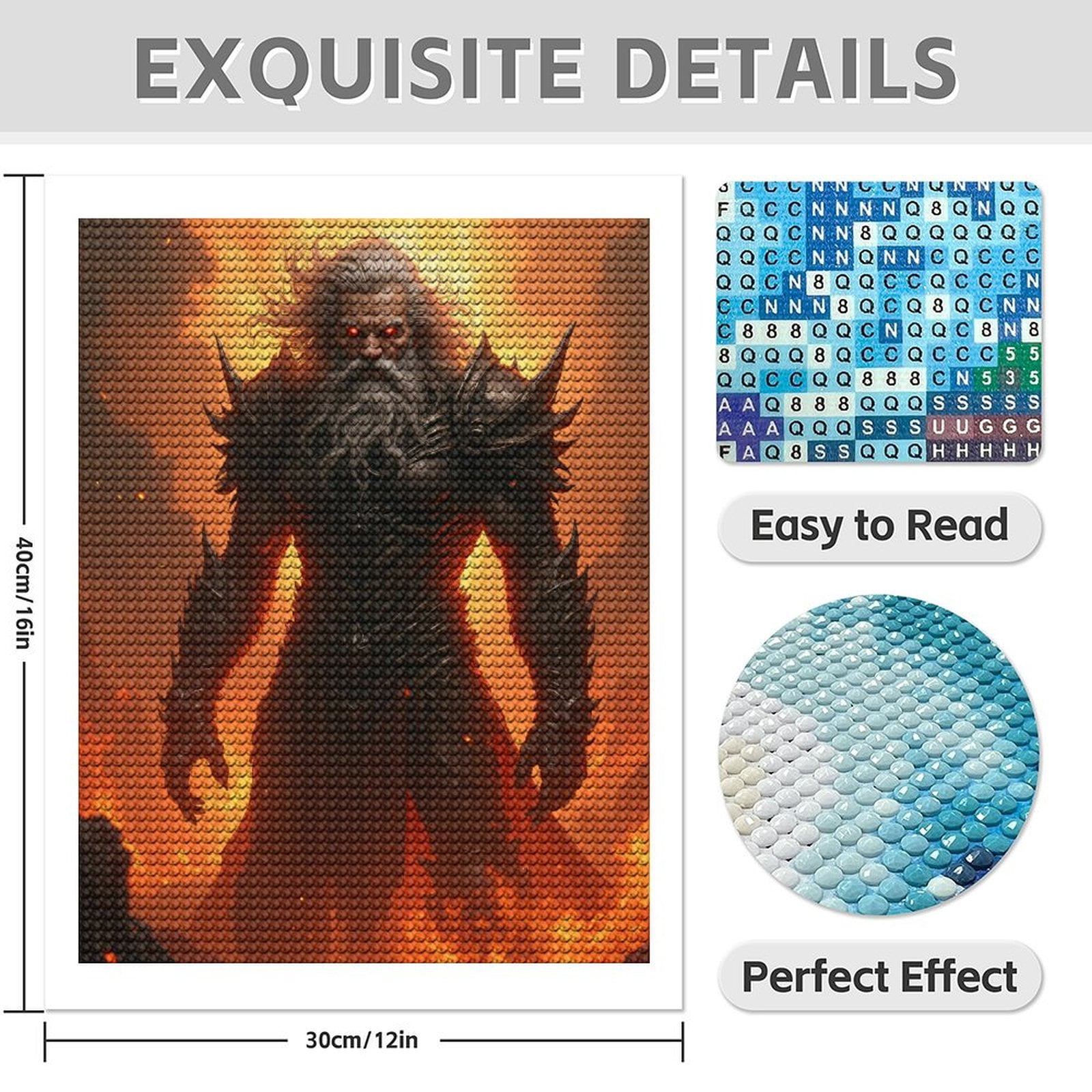 Diamond Art Kit for Adults, Warrior In Fiery Armor Diamond Painting for Adults Beginners, 5D DIY Diamond Art Painting Kits, Colorful Diamond Painting Craft for Home Decor 12x16