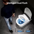 thumbnail image 6 of Tankless Elongated ADA Bidet Toilet 1.6 GPF in White with Auto Open/Close, Auto/Kick Flush, Heated Seat and Foam Shield, 6 of 15