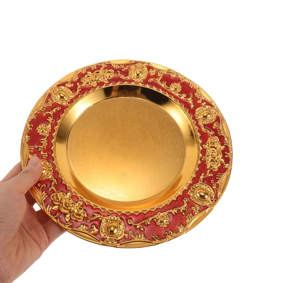 HOOWIFFY Decorative Round Tray for Home Decor and Jewelry Organizer, Kitchen Serving Tray, 1 Set