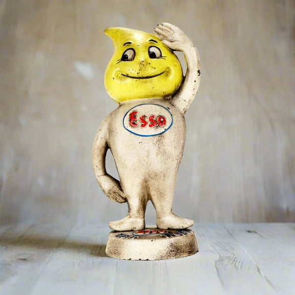 Esso Cast Iron Coin Bank Figurine (9" x 4")