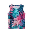 thumbnail image 4 of Grblisyd Girls Tank Tops Tropical Sleeveless Undershirts Crew Neck Casual Summer T-Shirt Kids Cute Cami Tanks 10-12 Years, 4 of 5
