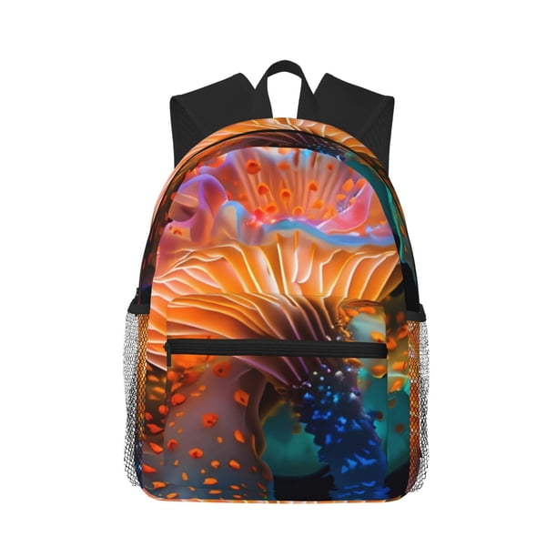Easygdp Bioluminescent Underwater Flower Mochila Casual para Portátil, Mochila para Escuela, Viajes, Negocios