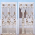 thumbnail image 4 of Cortinas de puerta bordadas con encaje de malla, sin perforaciones, de doble capa, transparentes, con borde ondulado, decorativas, de media cortina, 4 of 5