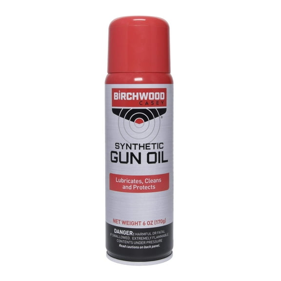 Birchwood Casey Synthetic Gun Oil Convenient-Packed Long-Lasting Gun Lubricant for Reducing Friction, Cleaning, and Protecting, 6-ounce Aerosol