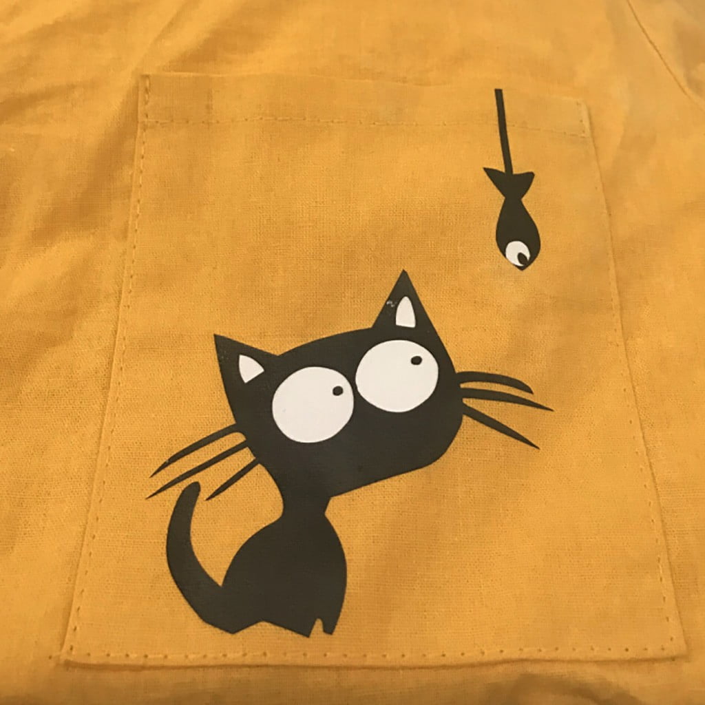 Kcodviy Women Cotton Linen Casual athletic Tops Women Cat Printed