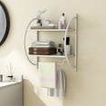 thumbnail image 2 of Costway Wall Mounted Bathroom Shelf with 2 Tier Bathroom Towel Rack 2 Towel Bars for Hotel White, 2 of 10