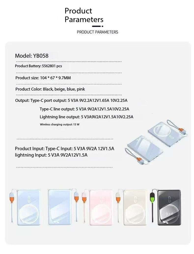 Mavark Magnetic Power Bank 16800mAh Portable Charger with Cables 22.5W Fast Charging, USB-C External Battery Pack for iPhone 16/15/14/13 Pro, Android, Samsung Galaxy & More