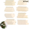 thumbnail image 2 of 80 piezas colgantes de madera para árbol de Navidad JanHm 8 tipos, 2 of 5