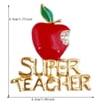 thumbnail image 3 of 2025 New Fashion Brooch Pins, Apple Super Teacher Rhineston Inlaid Brooch Pin Badge Christmas Teacher Day Gift for Women Wedding Decoration Shirt Pin Buttons Sweater Brooches - Red, 3 of 6