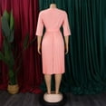 thumbnail image 4 of Women's 2025 Casual Smocked Dress V Neck High Waist Ruffle Pleated Midi Dresses, 4 of 8