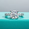 thumbnail image 3 of AnuClub Moissanite Engagement Ring,4.3cttw D Color VVS1 Round Cut 14K Gold Plated 925 Sterling Silver Promise Anniversary Ring for Women, 3 of 10