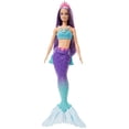 thumbnail image 1 of Barbie Dreamtopia Mermaid muñeca (cabello morado) con cola de sirena de marina azul y púrpura y tia Barbie Barbie, 1 of 6