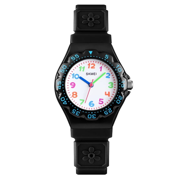 Reloj de cuarzo con esfera redonda para niños, reloj de pulsera impermeable informal deportivo para niños Gilrs, correa ajustable Scienceny EL4553-03