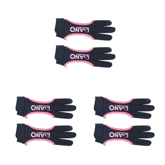fastboy Gant de Tir à l'Arc Professionnel Réglable Décoratif Utile Trois Doigts Gants Pratiques Pratiques Rose m 3Ensemble